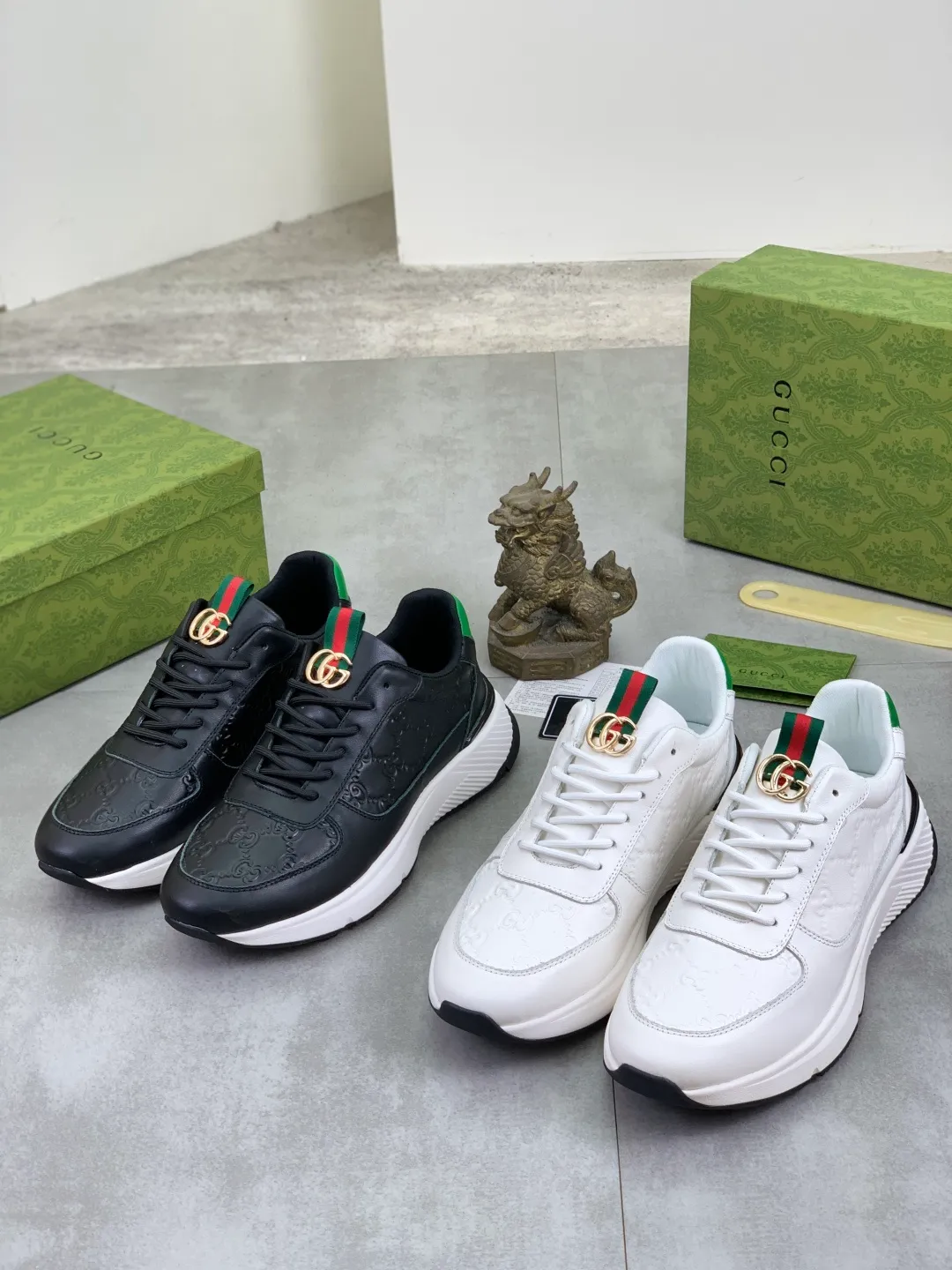 Men's men's shoes 💰P460💰[New model] (GUCCI) official website's latest 🎁🎁casual and fashionable men's shoes👟, hot style 💥 style is simple and elegant, exclusive for trendy men. Unique official website's latest brand double G element Elements 👑 Original Gucci decoration, fashionable and generous, fabric original calfskin ✅ fully imported first-layer pigskin lining, official website designated wear-resistant, lightweight original rubber casual outsole, classic model taken in real life 🎬38-44 (45 customized) 2️⃣ colors available